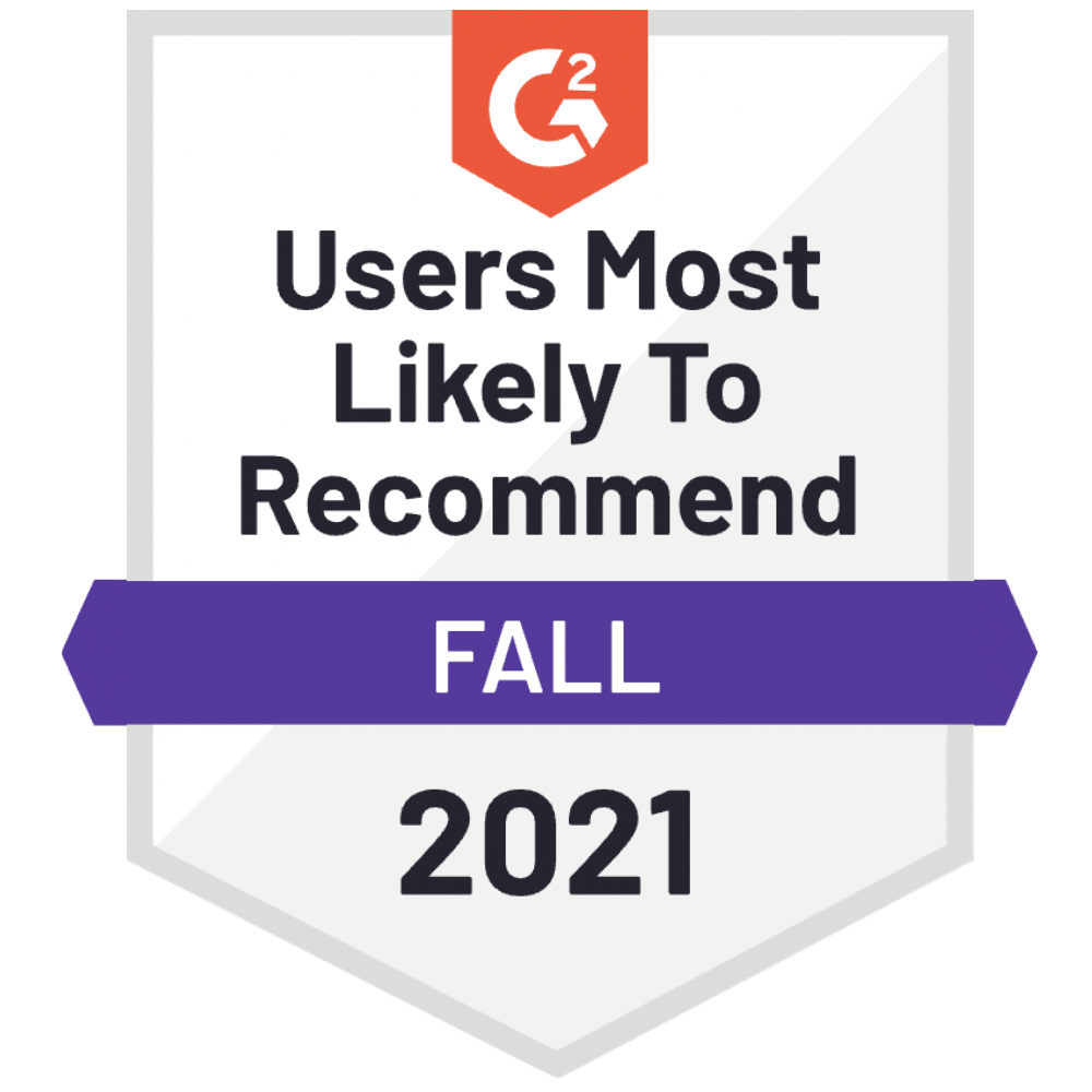 CINCEL Users most likely to recommend G2 - Fall 2021