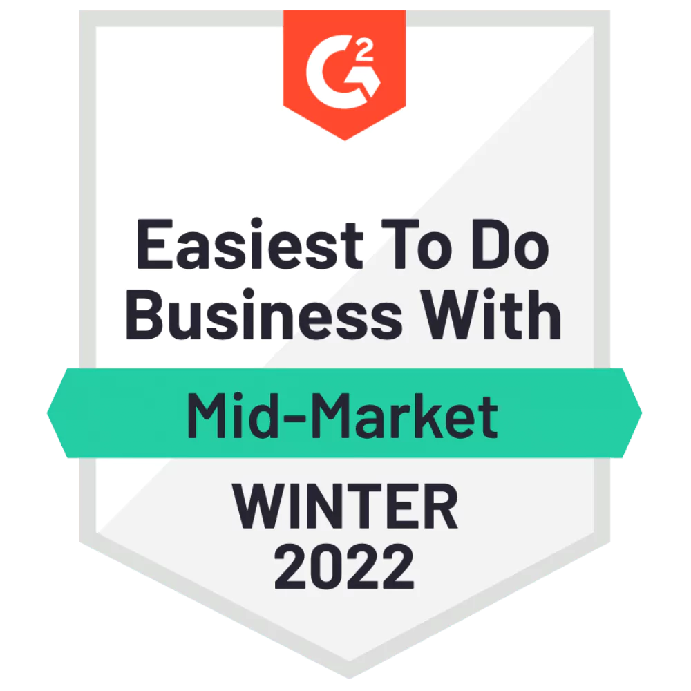 G2 Easiest to do business with - - Mid-market - Winter 2022 - CINCEL