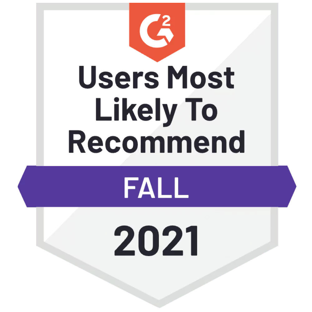 G2 Users most likely to recommend - Fall 2021 - CINCEL