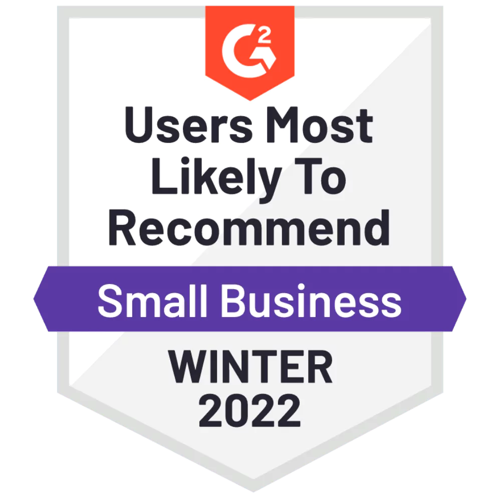 G2 Users most likely to recommend - Small business - Winter 2022 - CINCEL