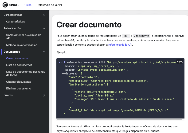 Una API por cada función - Software de firma digital - CINCEL