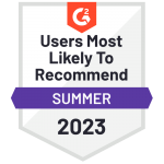 Badge G2 Summer 2023 to CINCEL - Users most likely to recommend