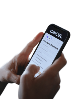 cincel suite celular movil ambas manos de lado crear nuevo documento a firmar