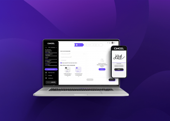 suite cincel crear documento a firmar responsivo fondo morados